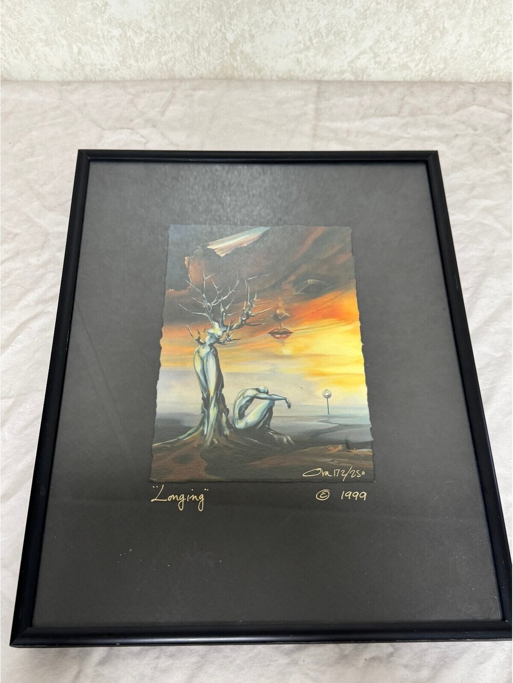 Ora Tamir Longing Signed Giclée Print 172/250, Framed with Certificate
